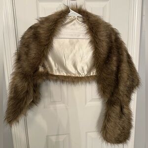 Faux Fur Brown Shawl